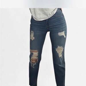Hollister Dark Blue Distressed Skinny Jeans